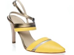Sandale toc piele Yellow-Golden